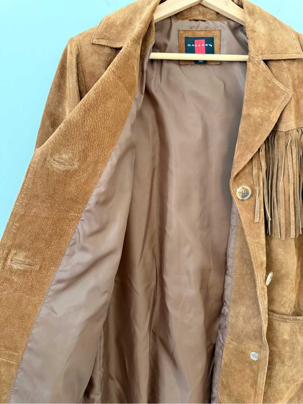 Vintage Suede Fringe Western Jacket Brown Leather Boho Cowgirl Rodeo Festival M - Picture 8 of 13